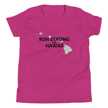 Load image into Gallery viewer, Youth Short Sleeve T-Shirt RUN STRONG FOR HAWAII (Logo Black)
