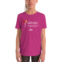 Load image into Gallery viewer, Youth Short Sleeve T-Shirt KAWELU Kahili Logo White
