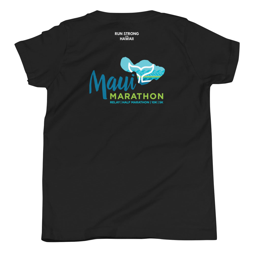 Youth Short Sleeve T-Shirt Maui Marathon Front & Back printing (Logo White)