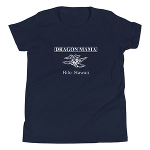 Youth Short Sleeve T-Shirt Dragon Mama Futon Shop (Logo White)