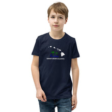 Load image into Gallery viewer, Hawaii Sports Alliance Youth Short Sleeve T-Shirt (White Logo)
