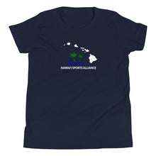Load image into Gallery viewer, Hawaii Sports Alliance Youth Short Sleeve T-Shirt (White Logo)
