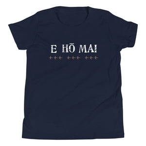 Youth Short Sleeve T-Shirt E HO MAI Front & Back Printing Logo White