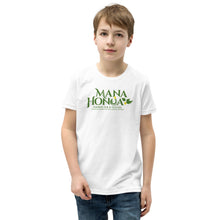 Load image into Gallery viewer, MANA HONUA Youth Short Sleeve T-Shirt Logo Green
