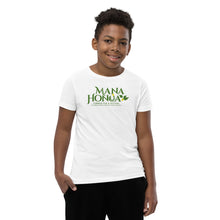 Load image into Gallery viewer, MANA HONUA Youth Short Sleeve T-Shirt Logo Green
