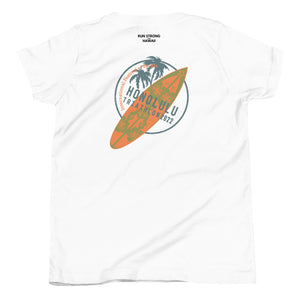 Youth Short Sleeve T-Shirt Honolulu Triathlon Front & Back printing (Logo Black)